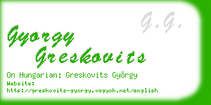 gyorgy greskovits business card